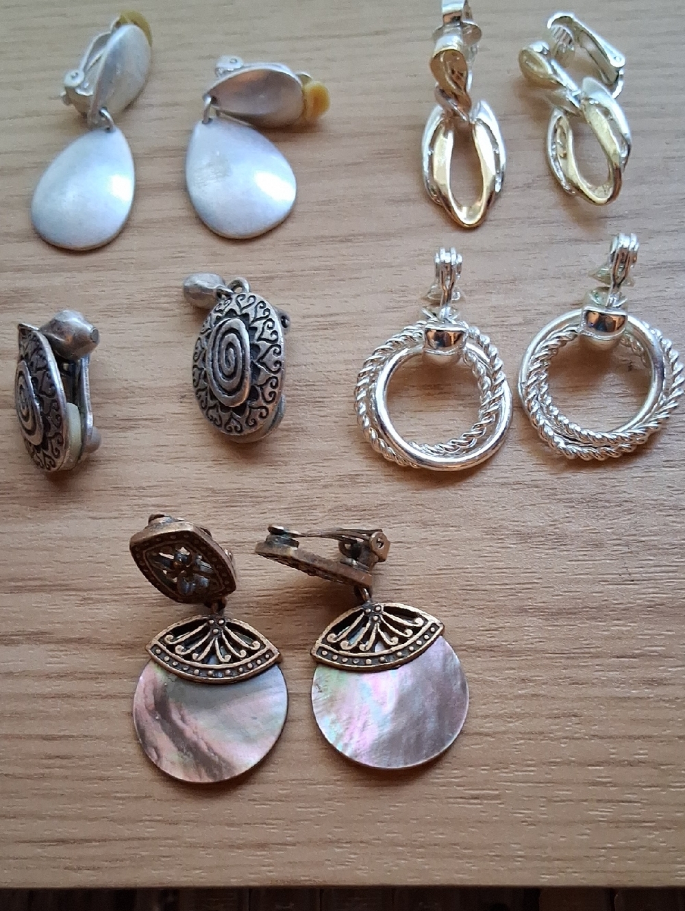 Dangle Clip-On Earrings 5 Sets - Vintage